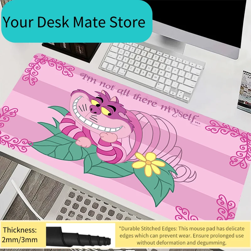 

Cheshire Cat Alice In Wonderland Mouse Pad PC Pink Kawaii Cartoon Anime Keyboard Mousepad Laptop Gaming Accessories XXL Desk Mat