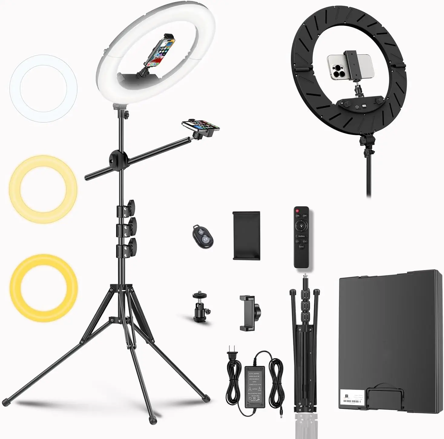 

Large Ring Light Kit with 79" Stand, [New Version] 55W 6700K Dimmable,LED 18" Big Ring Light Tripod,Dual Phone Holder fo