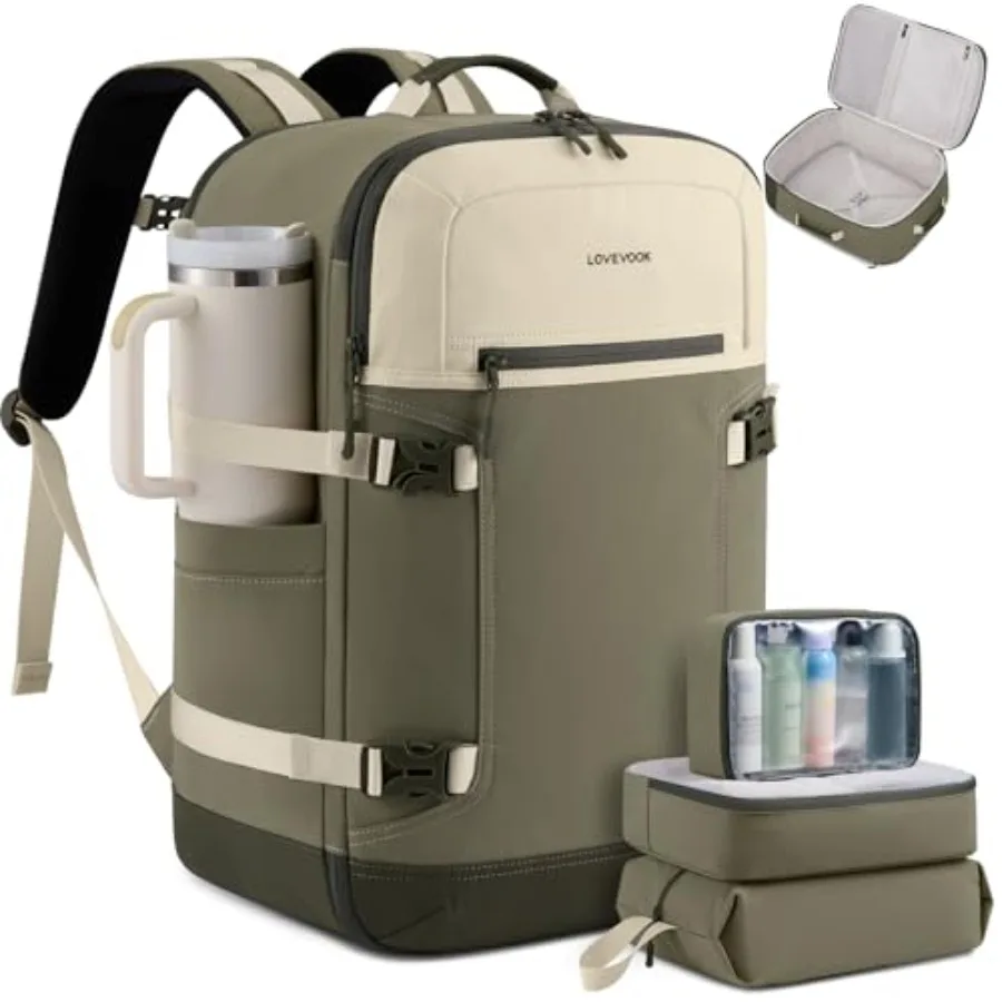 

40L Travel Backpack for Women and Men, Airline Approved Carry On Backpack with 3 Packing Cubes, TSA Personal Item Bag, Waterpro