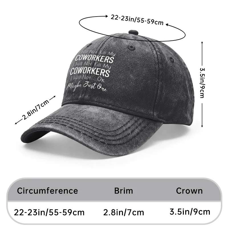 1 Vintage Washed Unisex Baseball Cap with a Humorous and Satirical Quote 