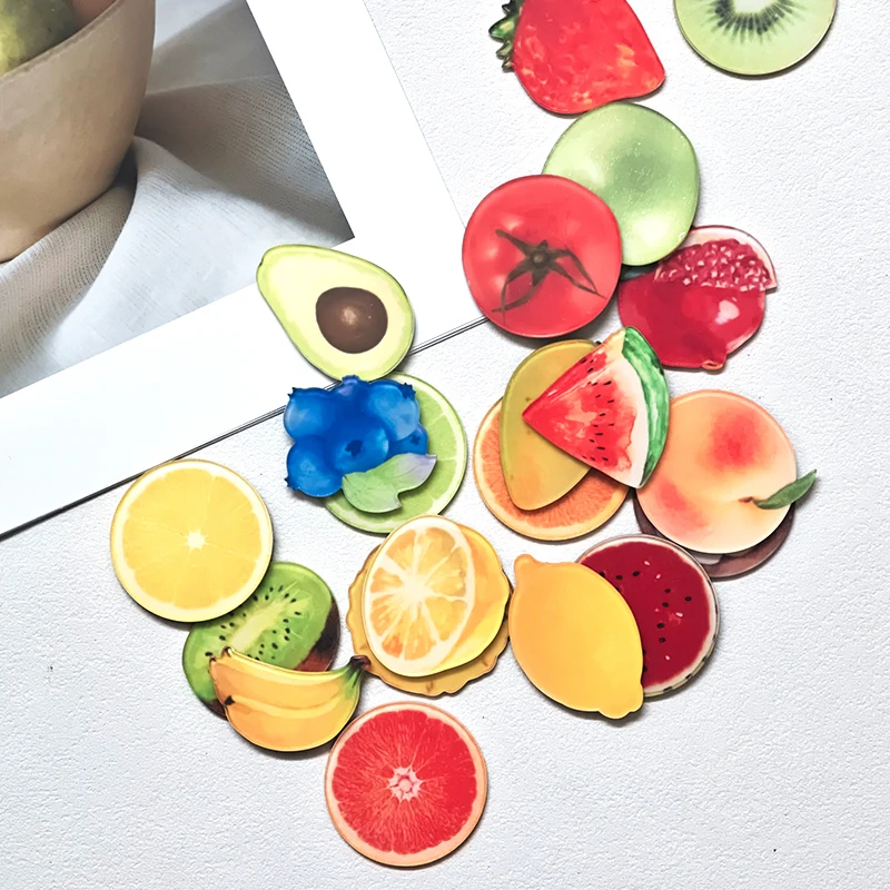 Acrylic Fruit Fridge Magnets 4cm Pick Your Favorite Fruit Refrigerator Magnet Cute Kitchen Decor Strawberry Watermelon Kiwi