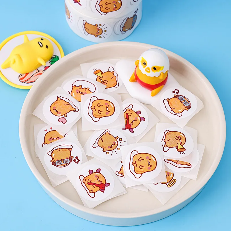 500Pcs Sanrio Gudetama Sealing Sticker Laptop Phone Sticker Diy Diary Stationery Luggage Graffiti Decals Kids Toys Gift For Girl