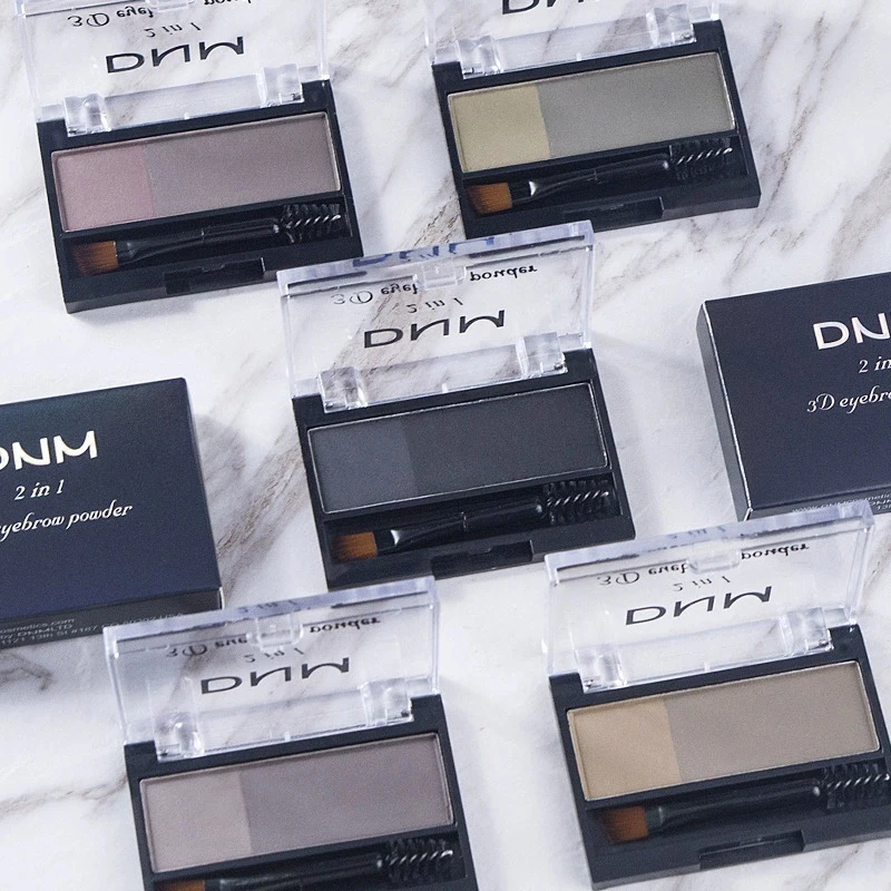 بودرة حواجب مزدوجة اللون، لوحة مكياج احترافية، ختم للحواجب، معززات الحواجب، ظلال للحواجب، بودرة مكياج للحواجب