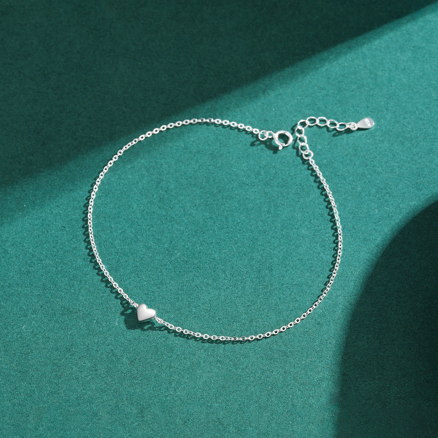 Modian Fashion Cute Heart Ankle For Women Real Solid 925 Sterling Silver Simple Link Chain Ankle Ethnic Style Fine Jewelry