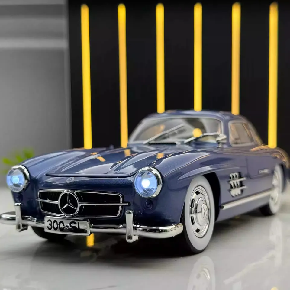 TANY GIANTメルセデスベンツ300SL青Aブリキtin箱付toy car Mercedes-Benz 300 SL, Blue - Welly 24064WBU - 1/24 scale Diecast
