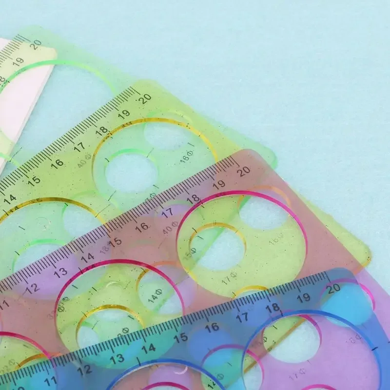 20 for cm Clear Circles Geometric Ruler Template School Stationery for Child Stu