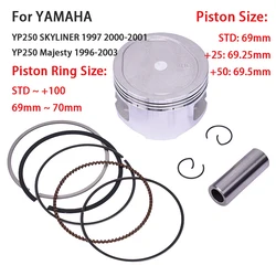 69mm 69.25mm 69.5mm Motorcycle Piston Ring Kit for YAMAHA YP250 YP 250 Majesty 1996-2002 2003 SKYLINER 1997 2000 2001 250CC