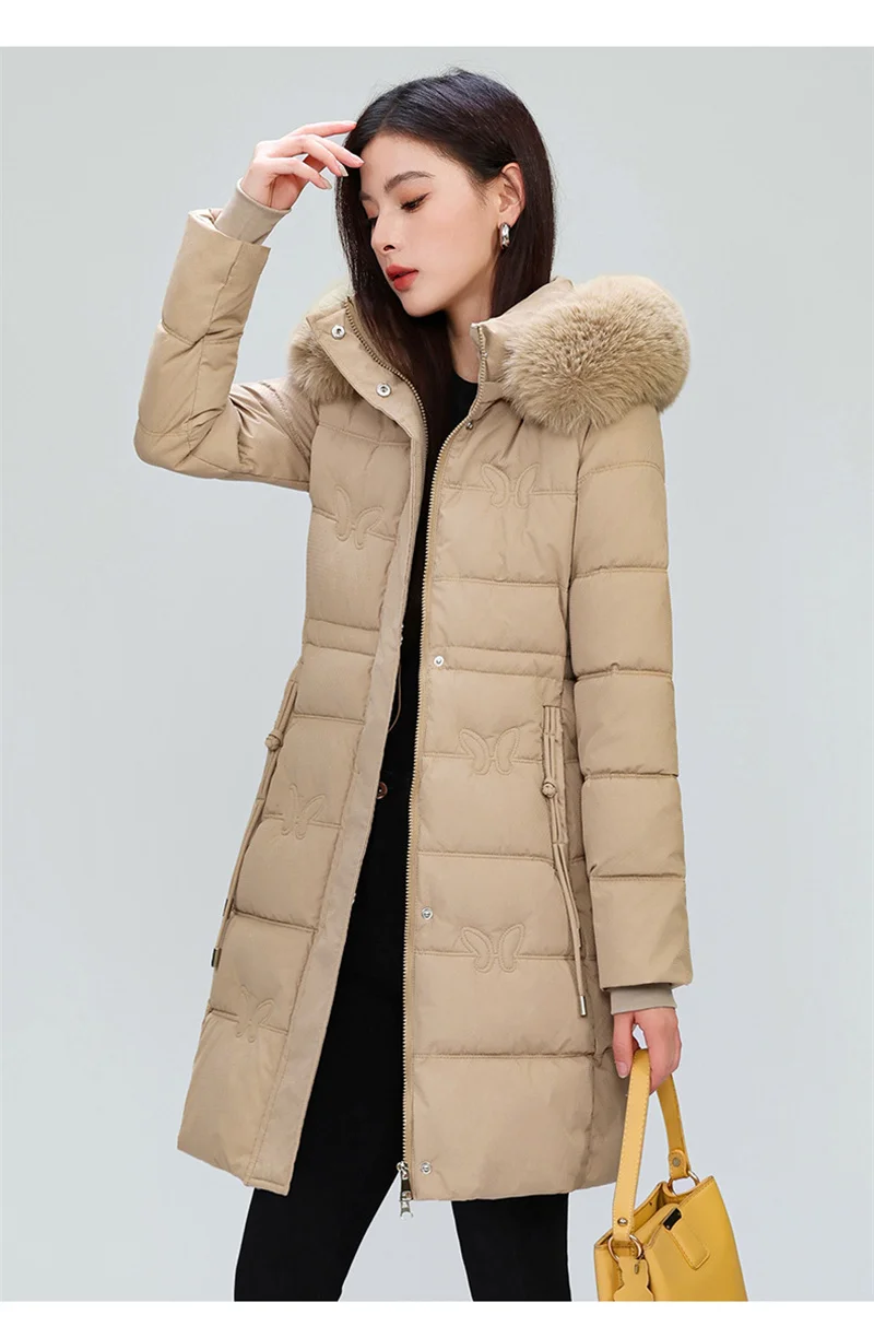 Women's Winter Parka Coat Hooded Korean Version Lady Down Cotton Jacket Warm Temperament Ladies Cotton Padded Outerwear