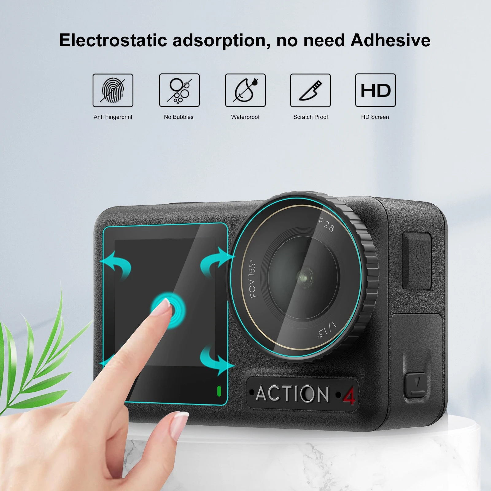 2 Chiếc PULUZ Cho DJI Kính 2 Kính Cường Lực Kính Ống Kính Bộ Phim (Trong Suốt)