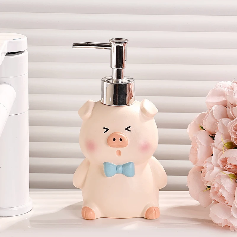 

Cartoon Pig Ceramic Hand Soap Pressing Bottle Bathroom Shampoo and Shower Gel Dispensing Bottle Bathroom Accessories dispenser