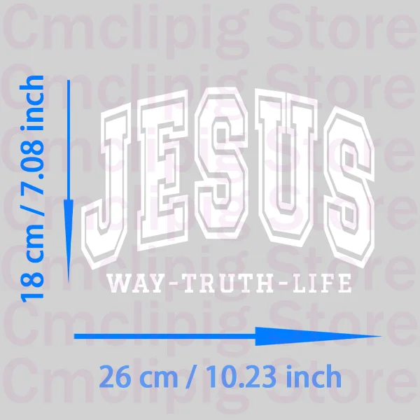 JESUS WAY TRUTH LIFE Iron-on transfers for clothing thermoadhesive patches stripes for jeans