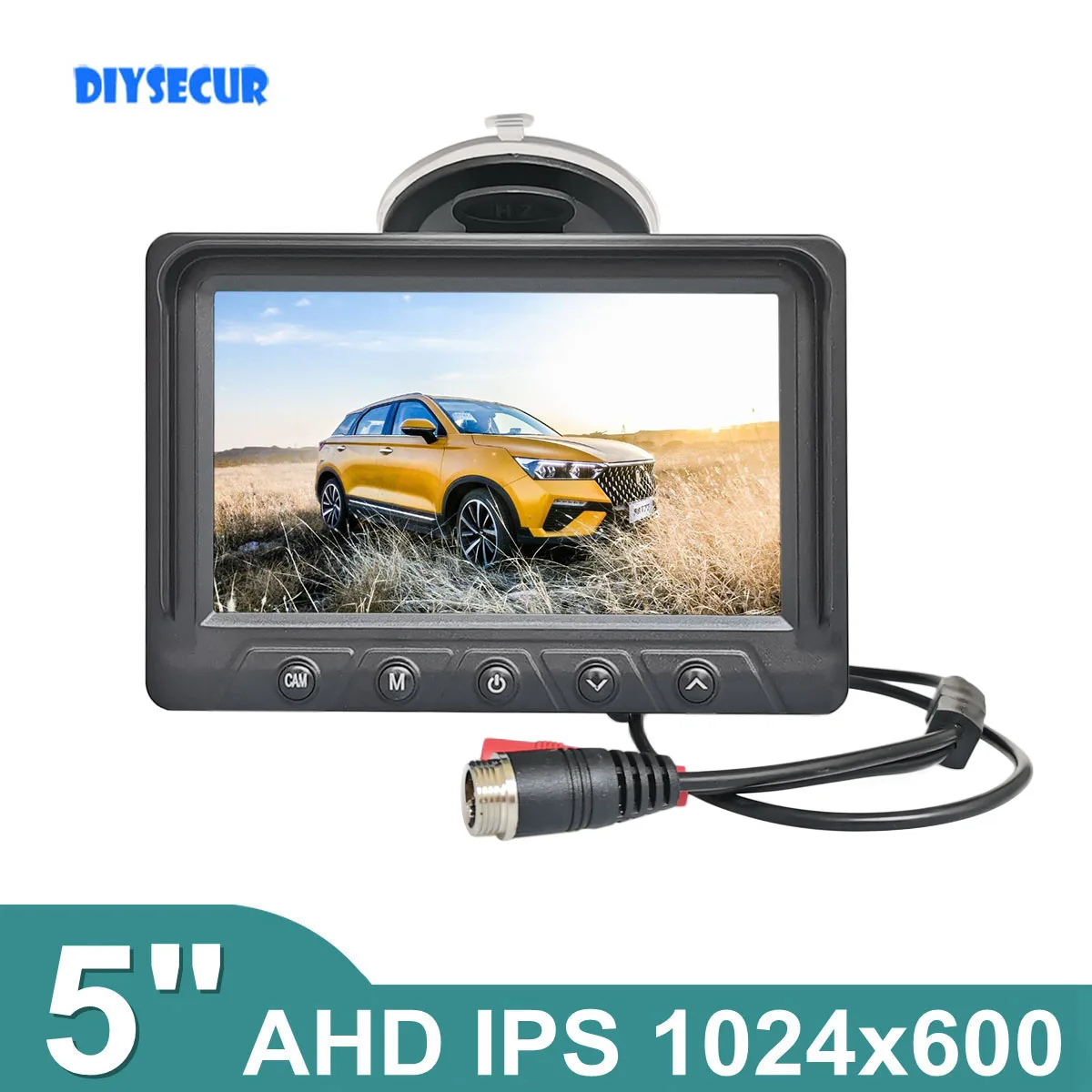 DIYSECUR 1024x600 4Pin 5 Inch AHD IPS Rear View Car Monitor Digital Screen Display For AHD CVBS Car Camera