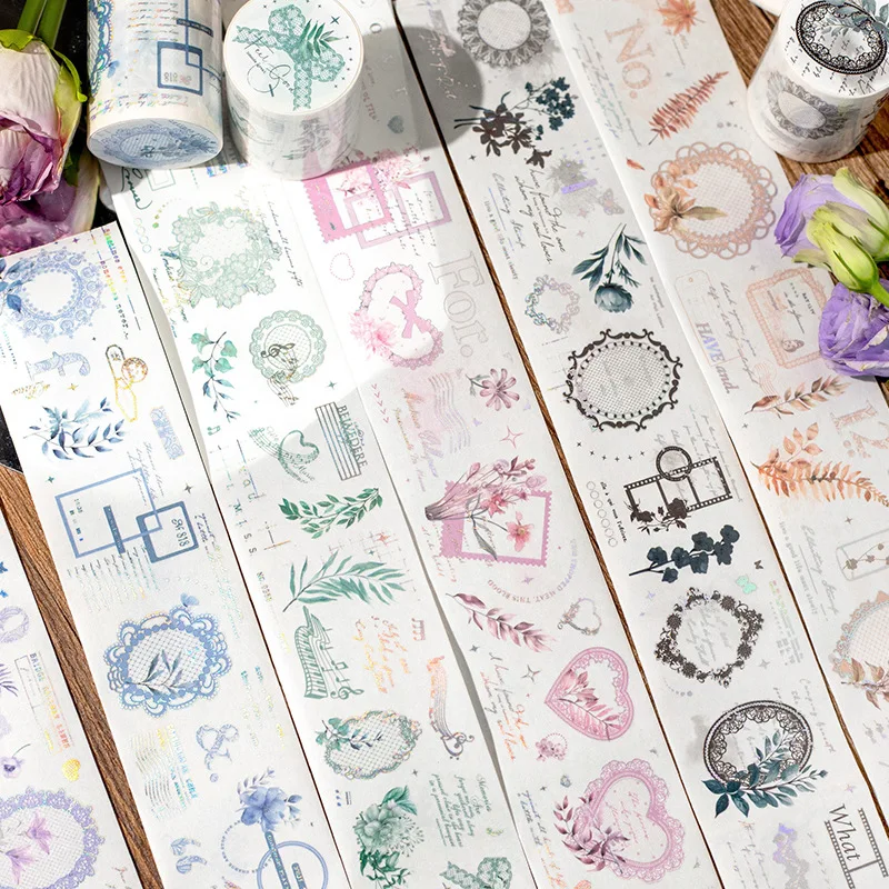 Card Lover 50mmx2m Roll [Flowers Bloom Series] Vintage Journal Masking Tape Washi Washi Tape Scrapbooking Material Scrapbook Kit