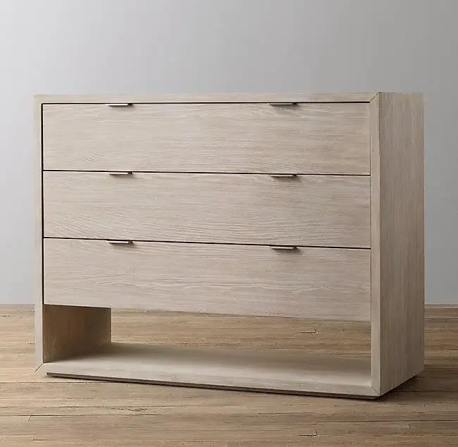 American original single chest cabinet French rural retro solid wood furniture bedside table Italian simple light luxury