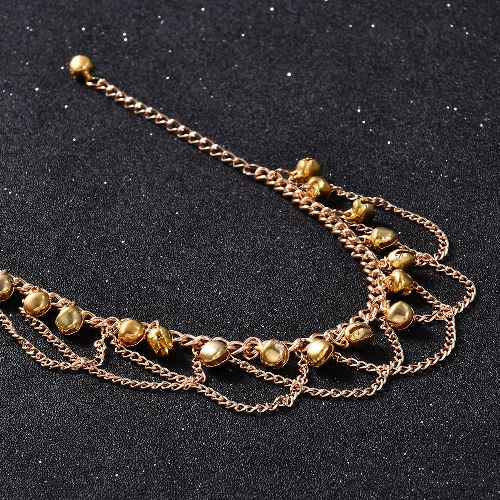 Nieuwe Vrouwen Gril Kwastje Ketting Klokken Geluid Gold Metalen Ketting Enkelband Enkelband Foot Chain Sieraden Strand Enkelbandje