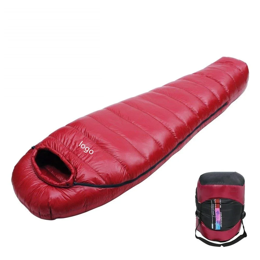 Outdoor waterproof camping Ultralight 4season Mummy Goose Down sleeping bag winter -20