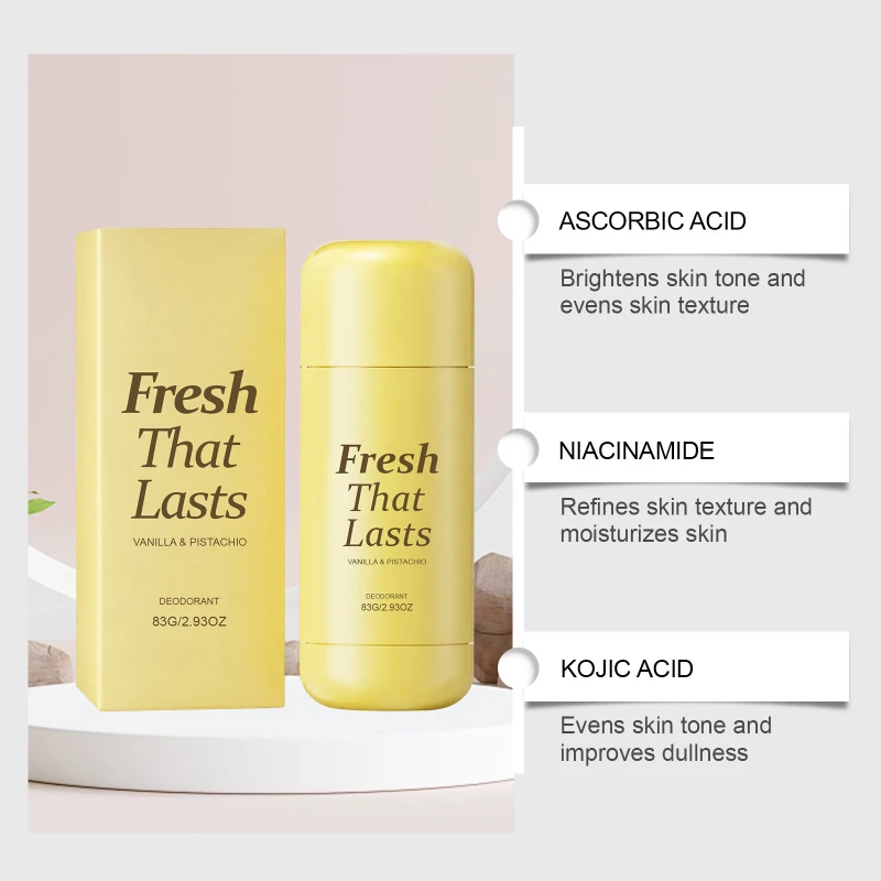 Vanilla Body Fragrance Balm 83g, Kojic Acid Niacinamide Body Moisturizing Refresh Long-lasting Portable Body Solid Fragrance