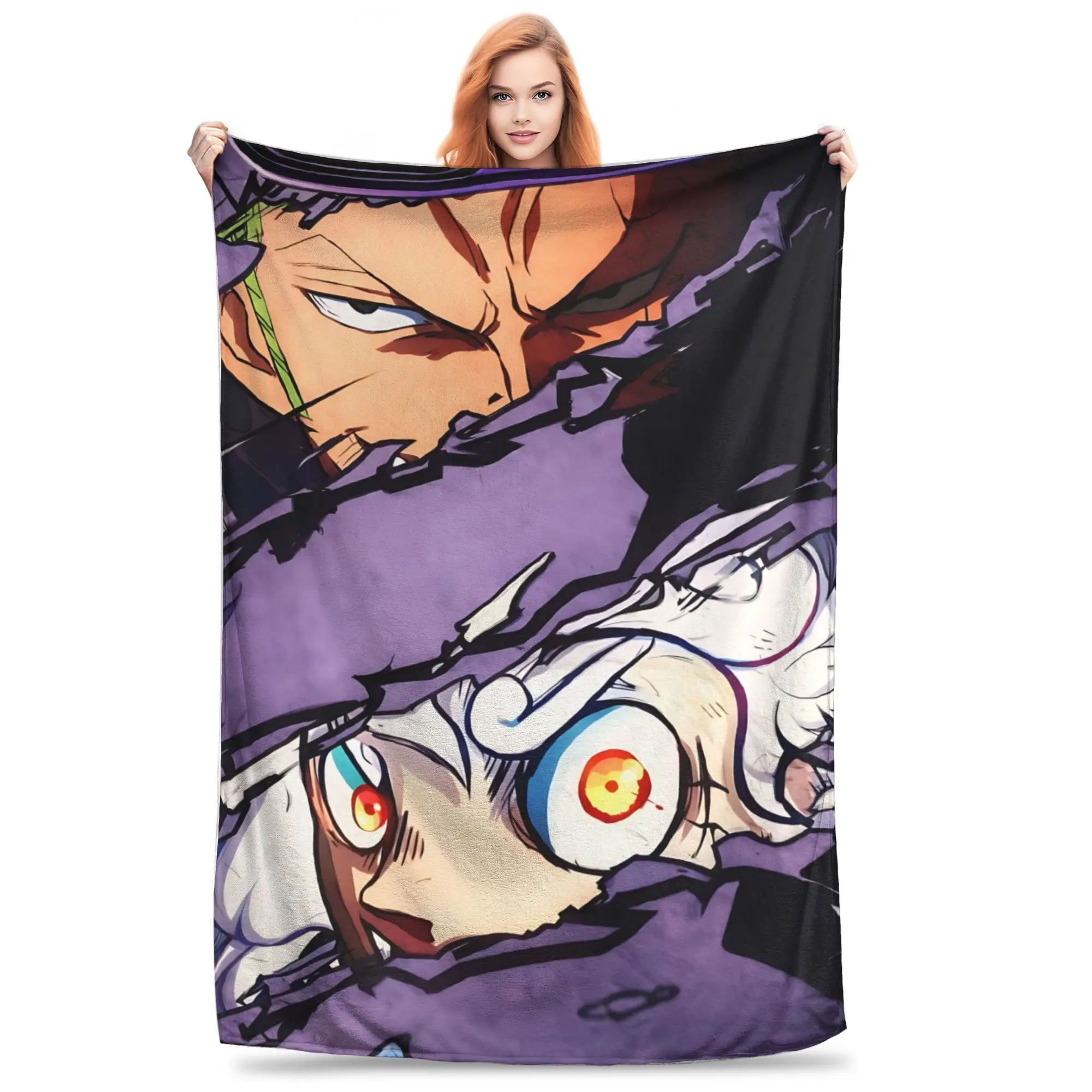 1PC home Cutecore Room Decor One Piece Luffy Blanket Throw Blanket  Novelty Warm Blanket All Season