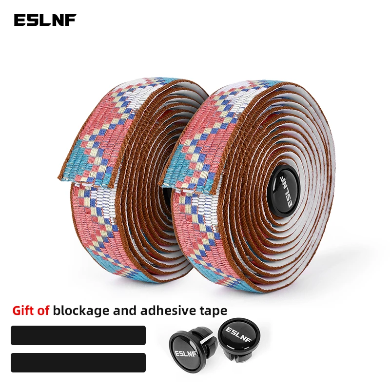 AliExpress ESLNF Shockproof Tweed Style Road Bicycle Handlebar Tape Sweat-absorbed Cotton MTB Handlebar Strap Fashionable Bike Handlebar Cover