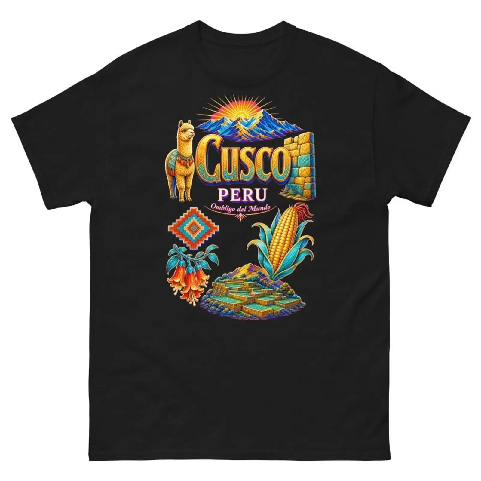 Cusco Peru T Shirt Souvenir with Alpaca and Andes Mountains Design Travel Keepsake  vintage Washed graphic Stylish Slightly