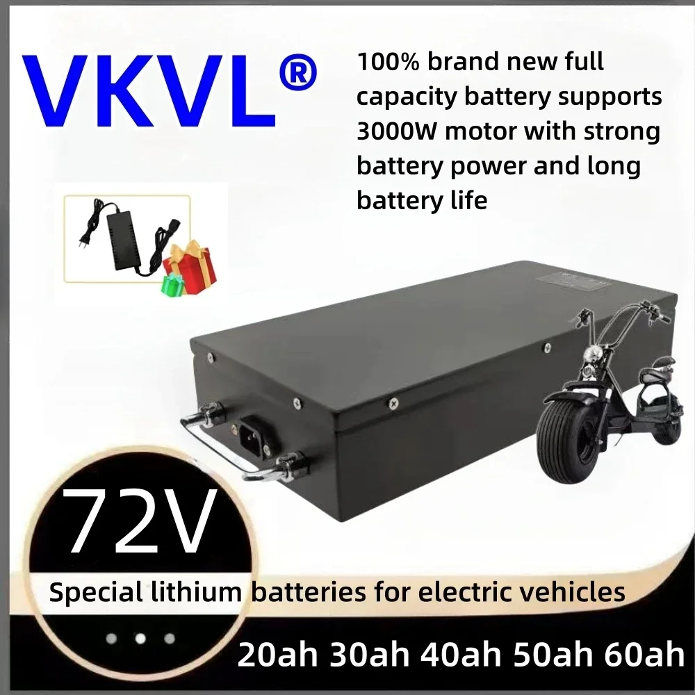 Szybki transport powietrza Nowa bateria litowa o pełnej pojemności 18650 72V20ah-100ah Lithium Battery Pack Odpowiednia dla 250-2000W