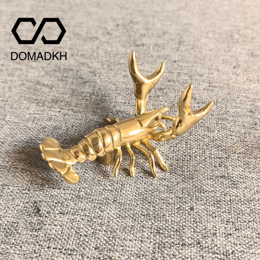 

Lobster Brass Cabinet Door Knobs Unique Drawer Pulls Home Decor Dresser Knobs Furniture Pulls Kitchen Handles Fine Hardware