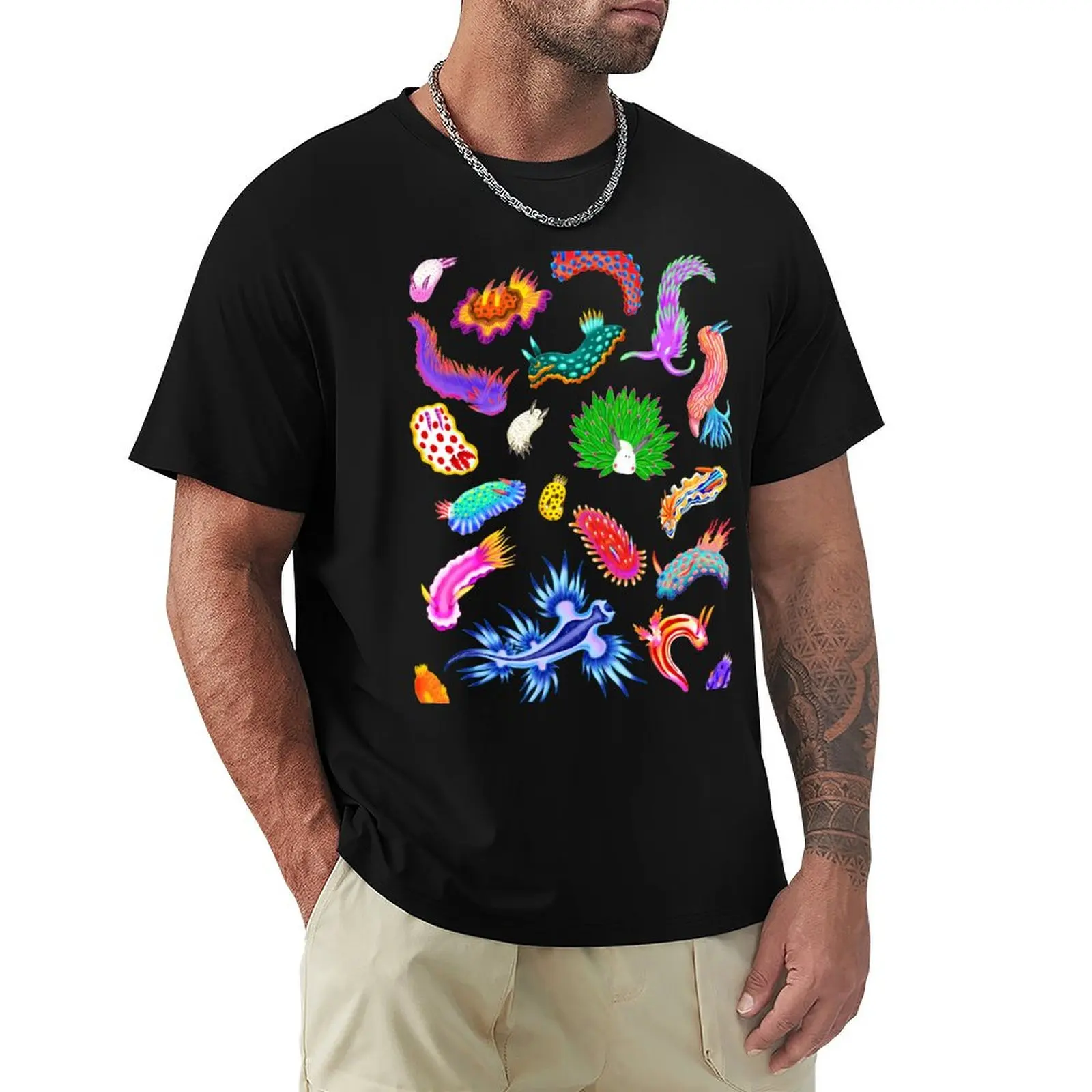 Rainbow Nudibranchs (Sea Slugs) Assortment T-Shirt Casual Basic Short Sleeve T-Shirt