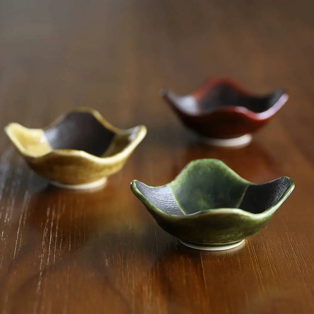 6 Types Of Imported Checkered Square Plates And Bowls, Japanese-Style Plaid Plates, Small Ceramic Dipping Dishes For Japanese