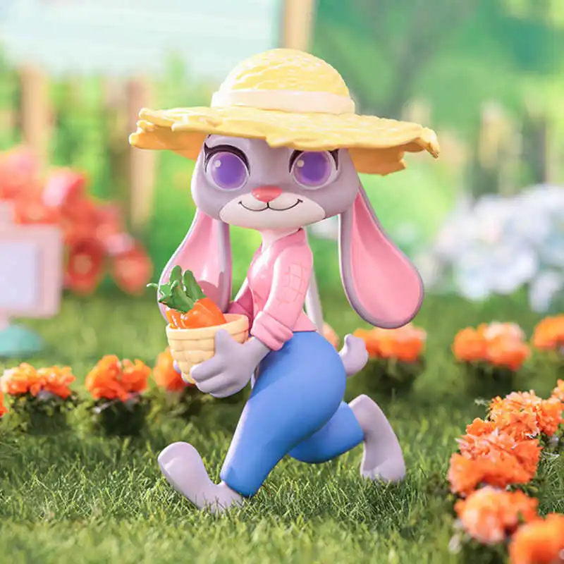 MINISO Disney Zootopia Flower World Series Benjamin Clawhauser Flash Judy Hopps Nick Wilde Action Figure Doll Toys Gifts for Kid