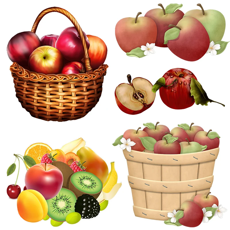 Three Ratels C050 Fresh fruit beautiful apple PVC sticker home decoration wall sticker refrigerator decal