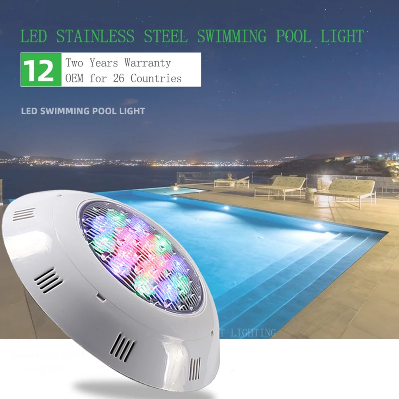 

2 Years Warranty High Power Anti UV PC Material IP68 Waterproof 9W 12W AC12V Underwater Swimming Pool Light