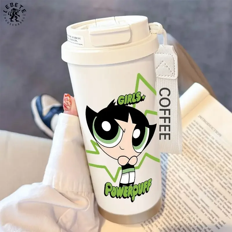 The Powerpuff Girls Car Girl Kawaii Cute Insulated Cup Bubbles Blossom316 Stainless Steel Coffee Cup Holiday Gift Wholesale