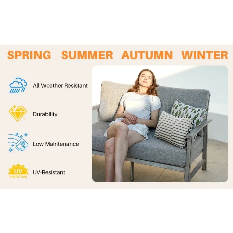 اللاسلكي الحفر غرزة بالمنشار الأحذية مجموعات أثاث الفناء 7 قطع في الهواء الطلق حديقة صالة محول أريكة مجموعة عيد الميلاد على ظهره