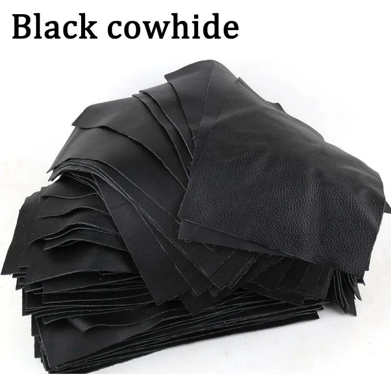 Black top layer cowhide, genuine leather, drop grain lychee grain fine grain plain weave soft cowhide, handmade DIY leather bag,