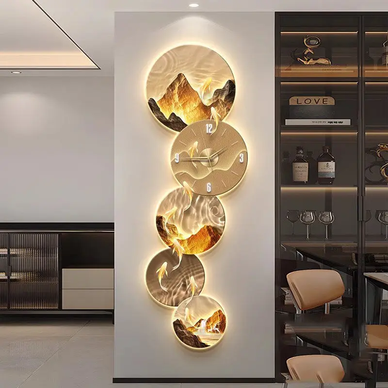Nordic Restaurant Wall Clocks Interior Luxury Led Art Mural Modern Wall Watch Bedrooms Creative Reloj Pared Home Decoration