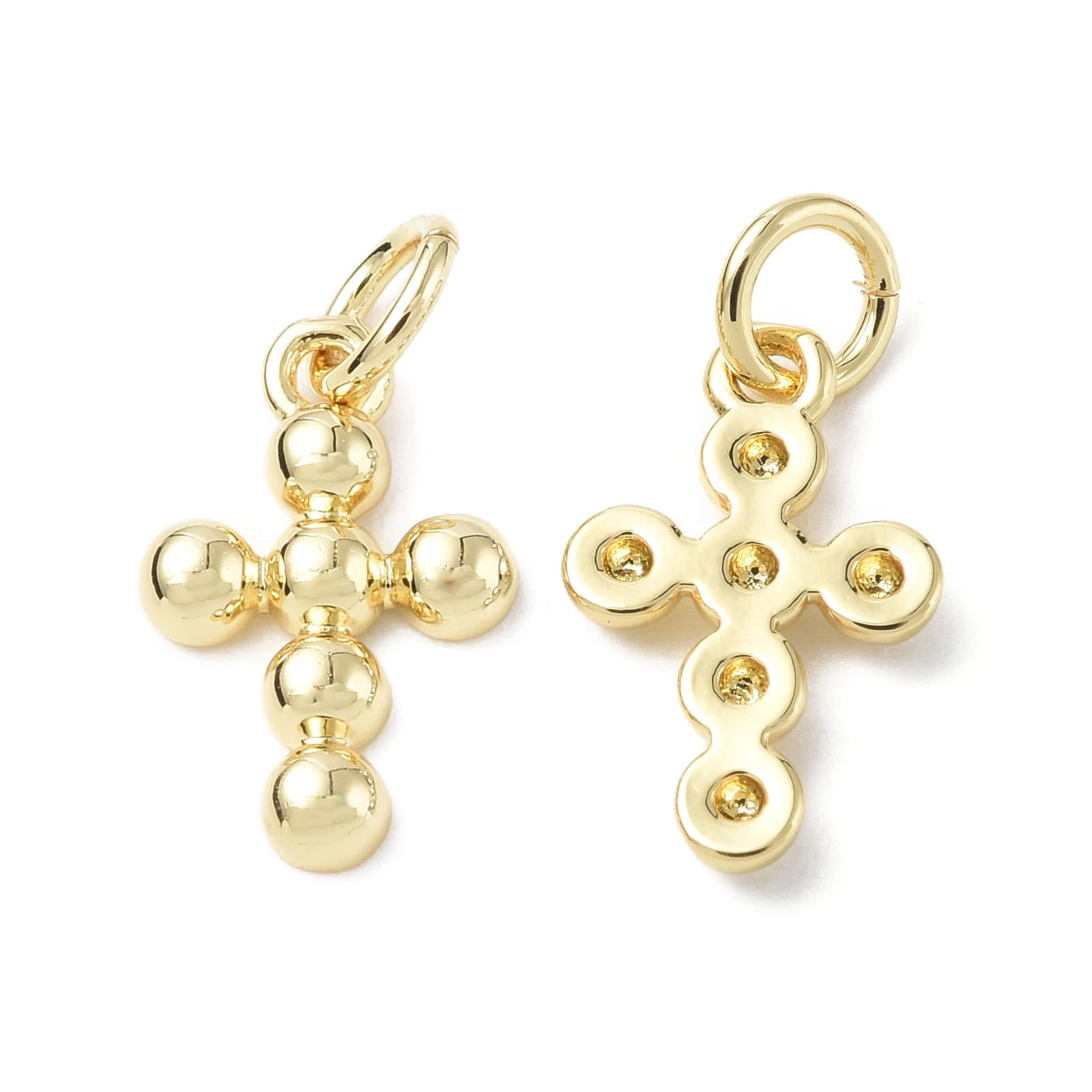 10pcs Brass Cross Charm Pendants Long-Lasting Plated for Unisex DIY Jewelry Making Necklace Earrings Findings Crafts 14x9x2.5mm