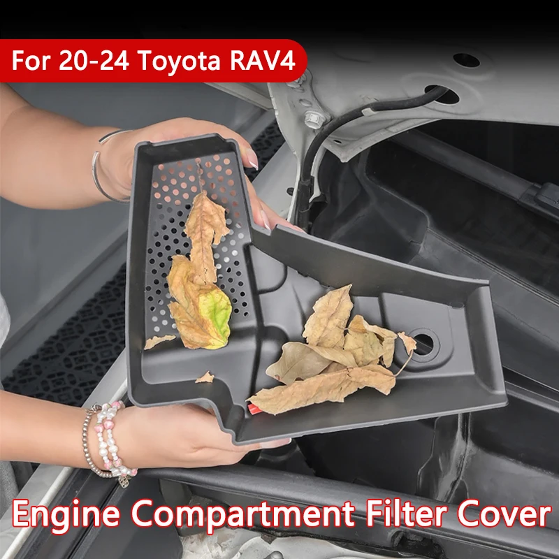 Car Engine Filter Protective Cover Anti-blocking Engine Compartment Filter Trims Fits For Toyota RAV4 20-24 Interior Accessories