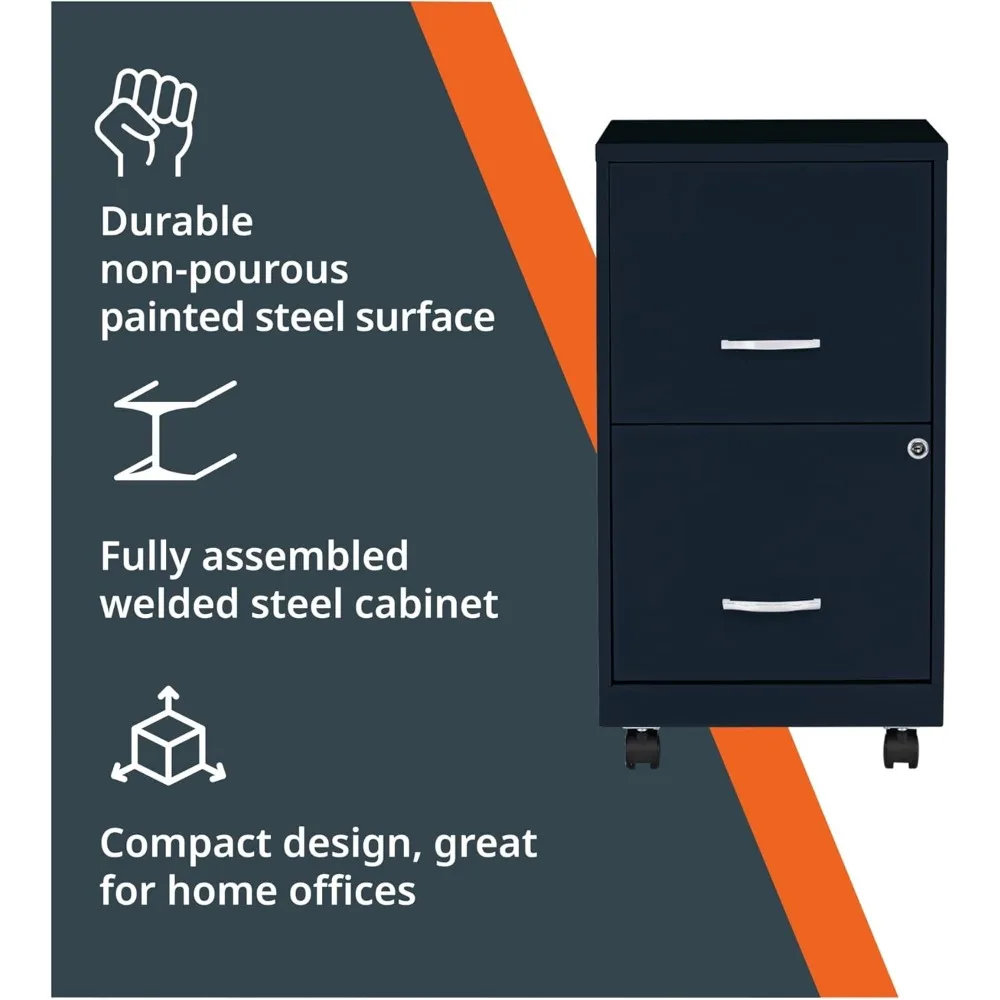 خزانة ملفات متنقلة حديثة باللون الأزرق الداكن للاستخدام في المكاتب المنزلية مع وظيفة SOHO