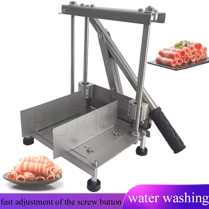 

Manual Lamb Slicer Frozen Meat Slicing Machine Beef Mutton Rolls Cutter Cutting