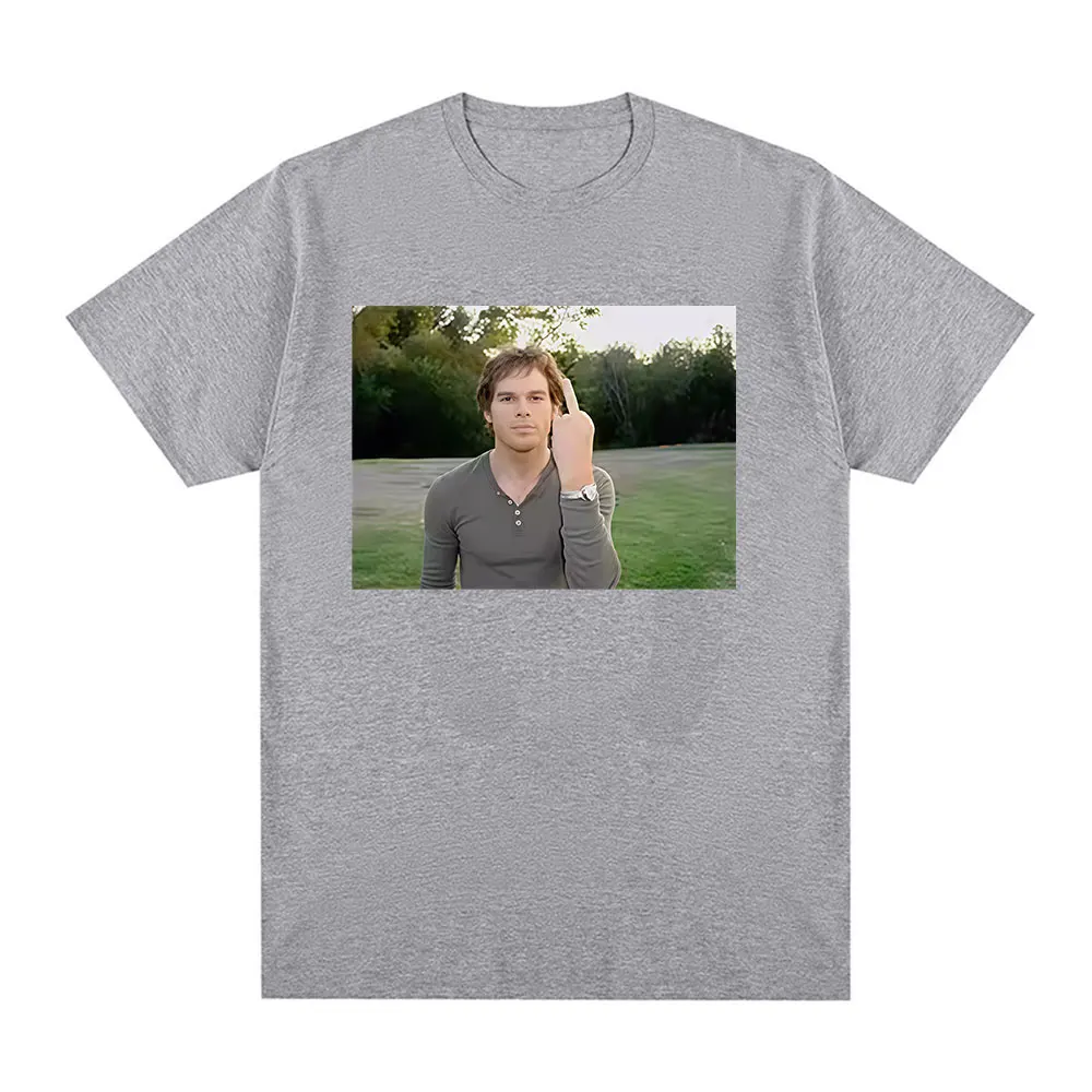 المسلسلات التلفزيونية مضحك Dexter Morgan Edition الاصبع الوسطى ميمي الجرافيك تي شيرت الرجال النساء الملابس عادية القطن قصير الأكمام تي شيرت #5