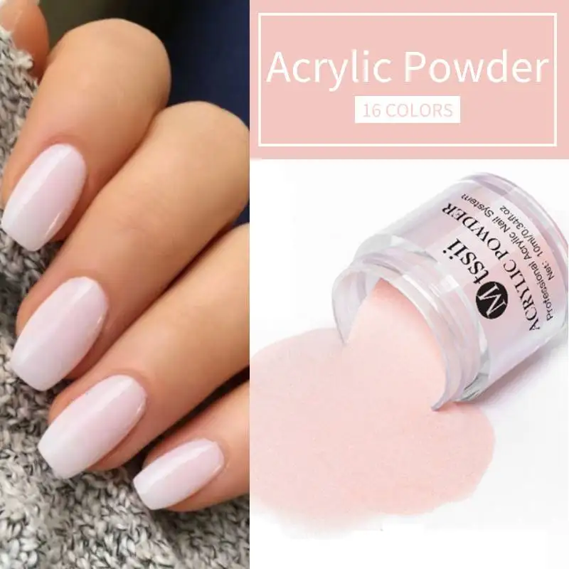 

10g/Bottle Professional Acrylic Powder Pink/White/Clear Nude Extension Crystal Powder DIY 3IN1 Manicure Polymer Builder Powder