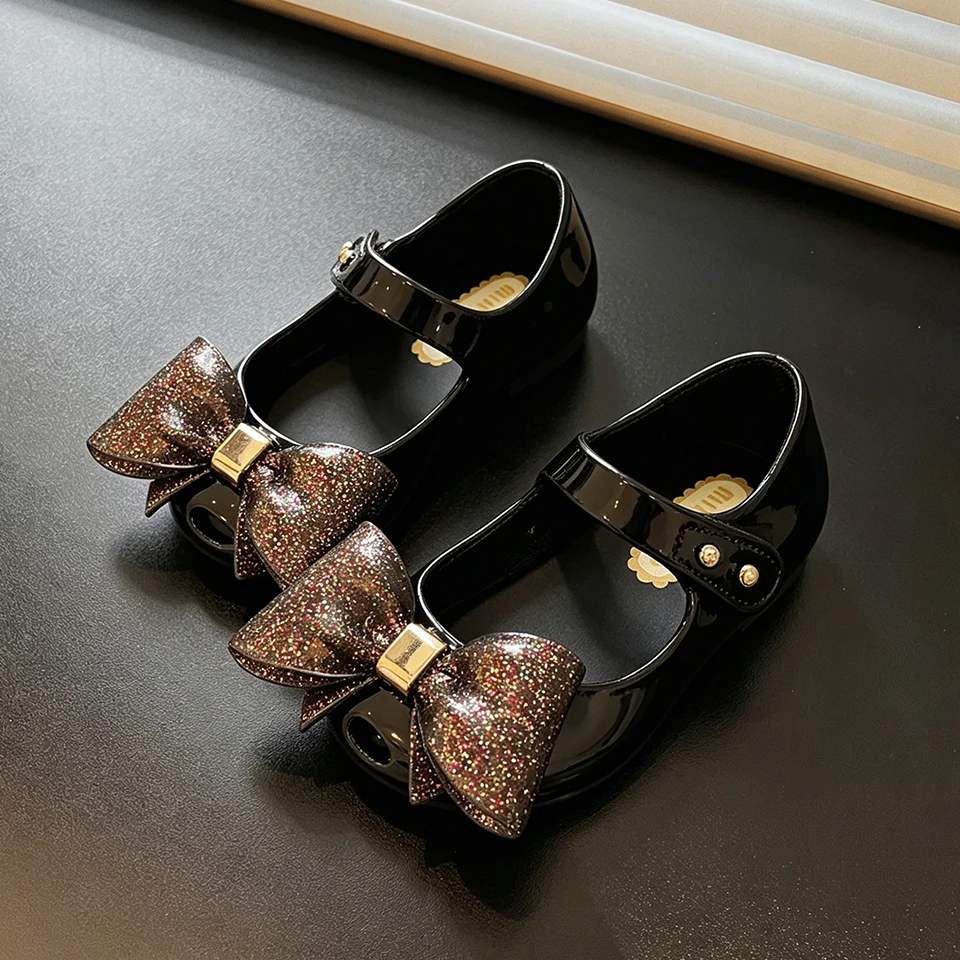 Sparkly Sequin Bow Princess Flat Toddler Little Girls Glitter Mary Jane Shoes Flower Girl Wedding Birthday Party Pageant Sandals