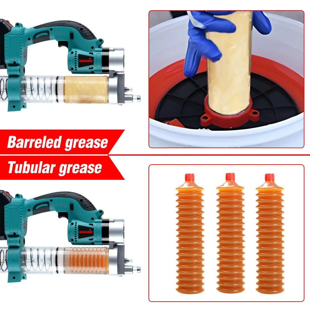 ONEVAN 10000PSL High Pressure Electric Grease Machine Cordless Rechargeable Car Lubricating Oil Tool For Makita 18v Battery