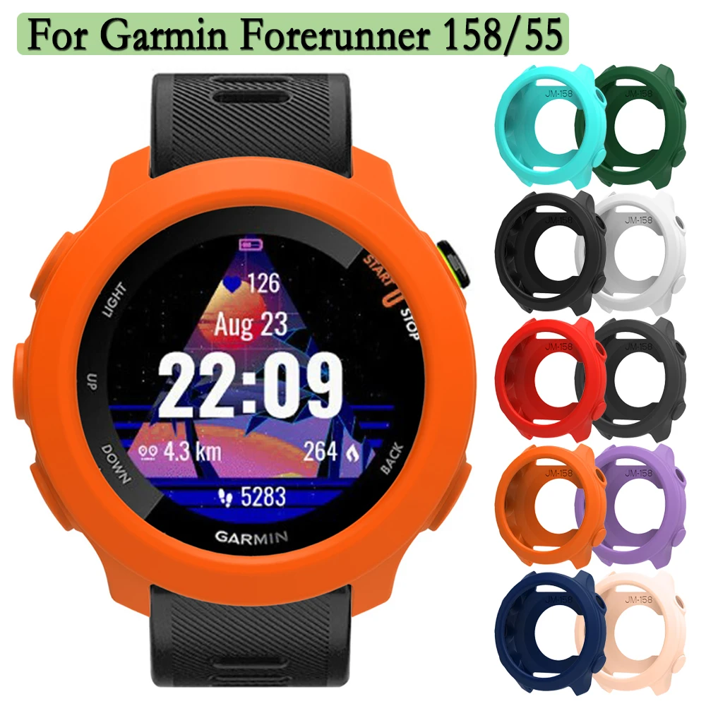 For Garmin Forerunner 158/55 Watch Shell Decoration Soft Silicone Clear Screen Protector Case Super Light Colorful Hollow Cover