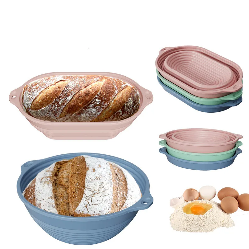 Noodle Pastry Silicone Bread Basket Collapsible Fermentation bowl Bread Baking Supplies Dough Proofing Bowl Container for Bakers