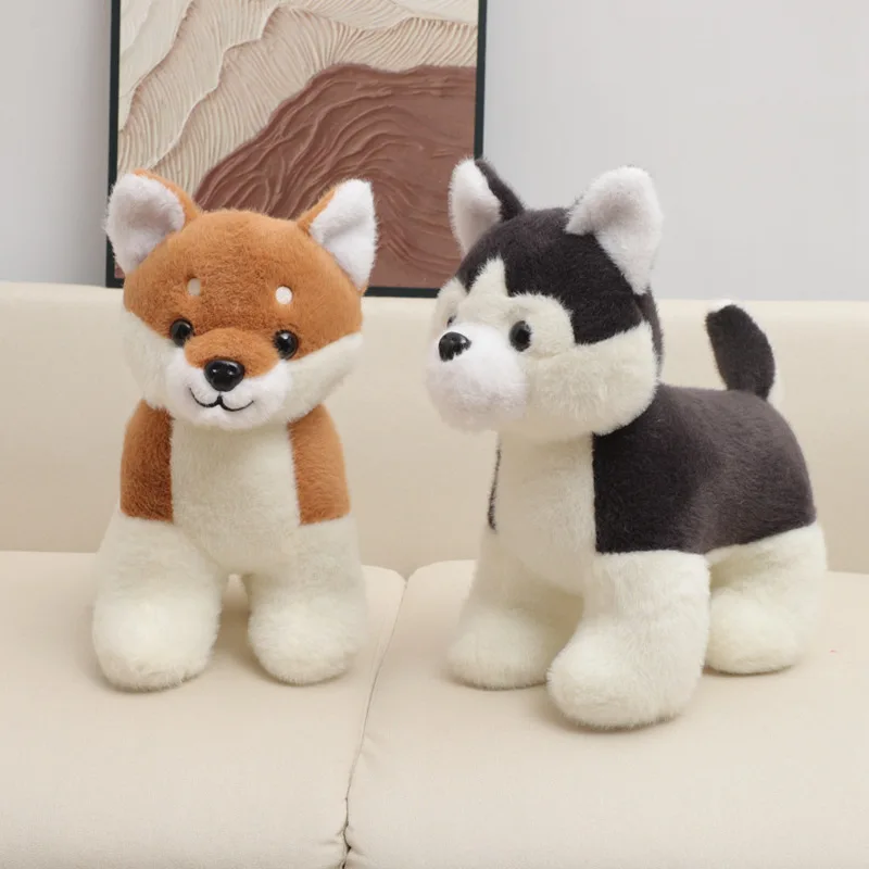 ตุ๊กตาหมาพันธุ์ฮัสกี้นั่งน่ารัก ขนาด 30 ซม. ตุ๊กตาสัตว์เลี้ยงเหมือนจริง ตุ๊กตาชิบะอินุการ์ตูน ของขวัญวันเกิดสำหรับเด็ก