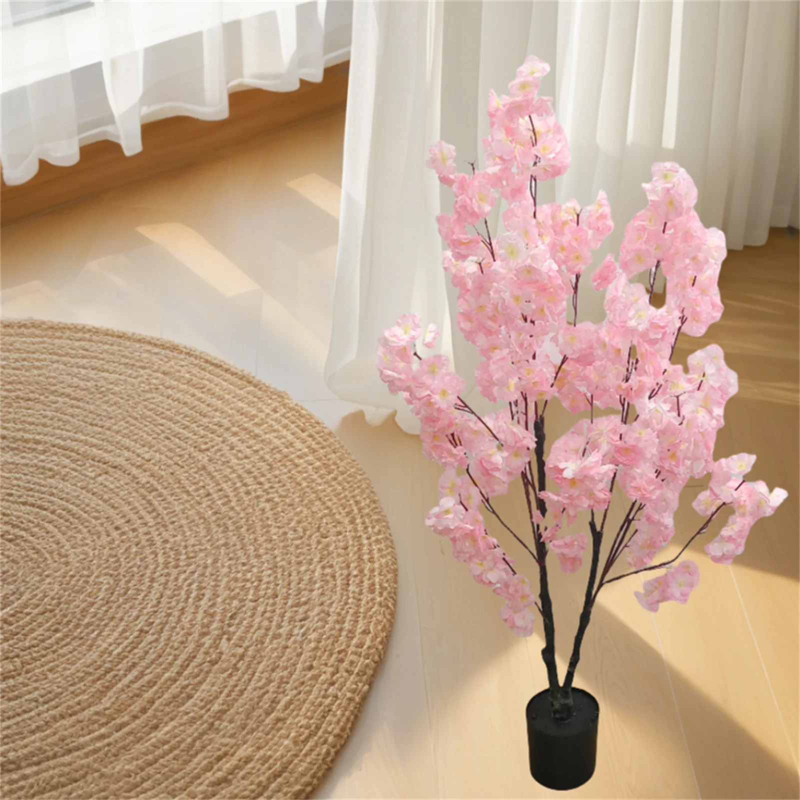 

Cherry Blossom Flowers, Artificial Trees, 3.9ft/4.9ft/5.9ft Faux Blossom Flowers With Flower Pot, Artificial Blossom Trees