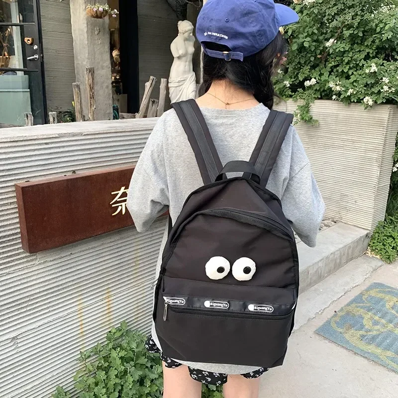 Hot Selling Solid Color Nylon Eye Fashionable Women\'s Backpack 2024 Large Capacity Commuting School Bags Free Shipping