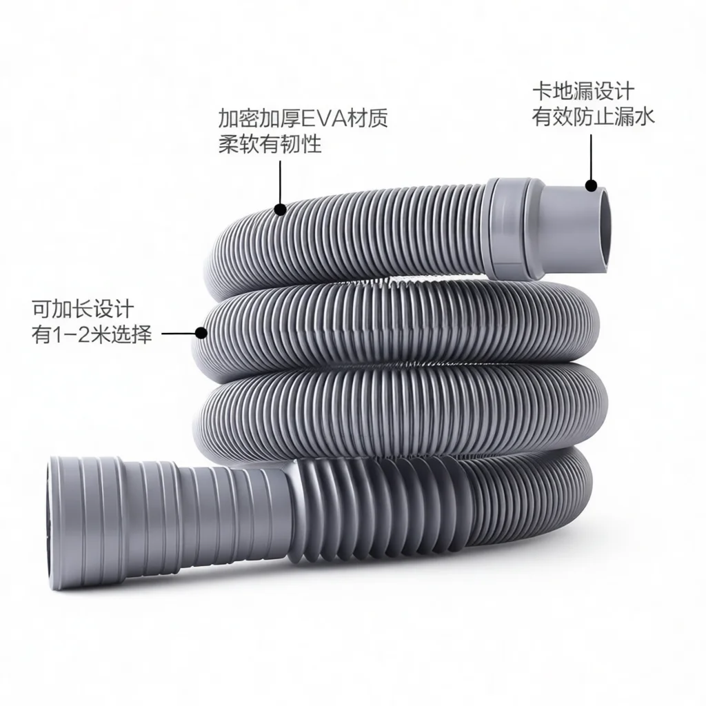 Flexible Washing Machine Drain Hose Extension Universal Waste Water Pipe For Automatic Laundry Washer Durable Leakproof Tube