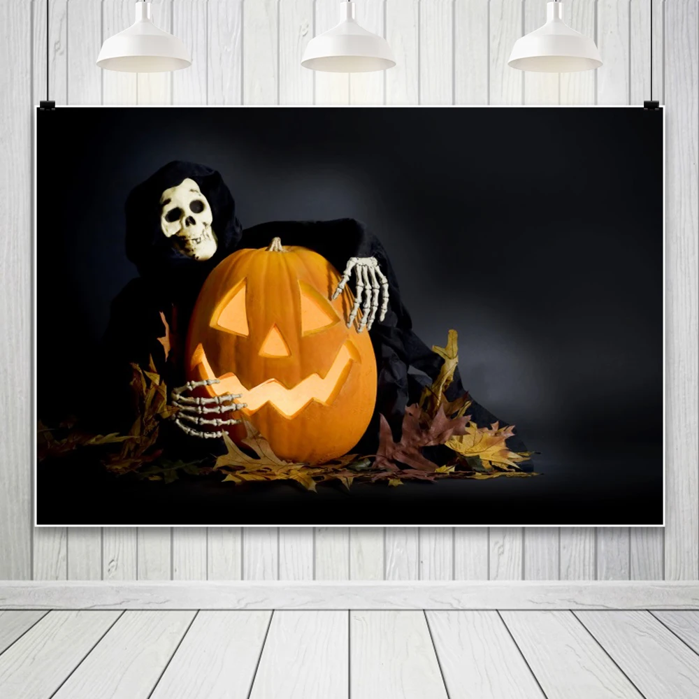 هالوين خلفية كابوس قبل هالوين الإرهاب الجمجمة رؤساء الهيكل العظمي اليقطين فانوس التصوير الخلفيات استوديو الصور #4